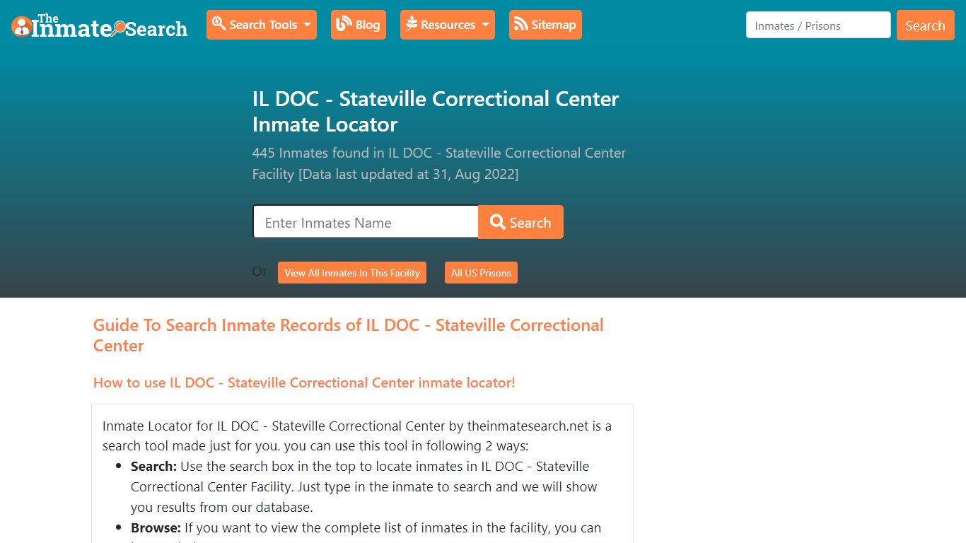 IL DOC - Stateville Correctional Center Inmate Locator